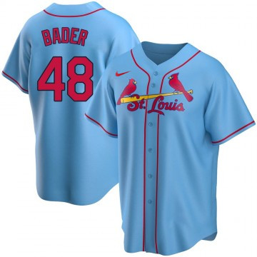 Men's St. Louis Cardinals #48 Harrison Bader Blue Cool Base Stitched Jersey